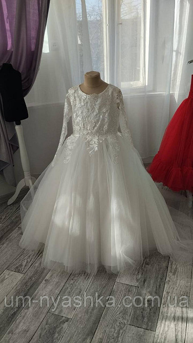 Длинное белое платье на рост 134-152 Кривой Рог - изображение 3