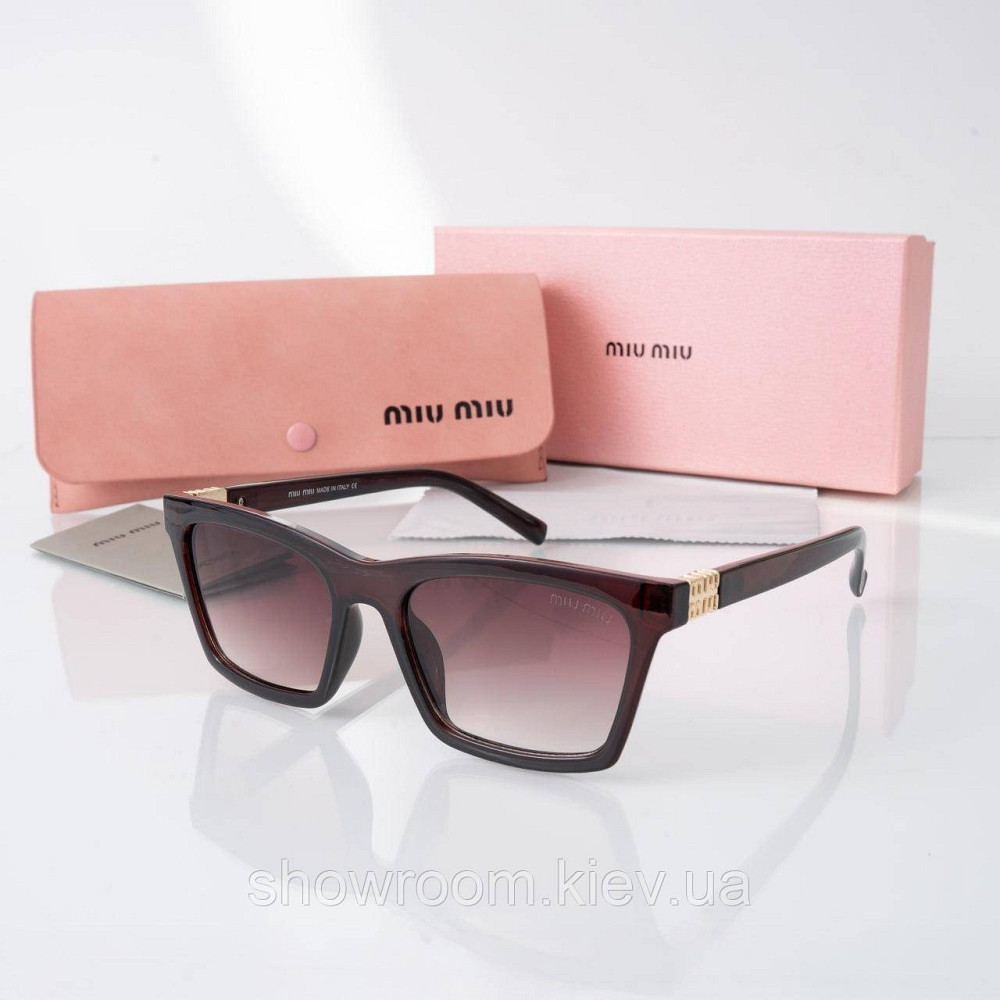 Сонцезахисні жіночі окуляри Miu Miu (050) коричневі Київ - фото 1