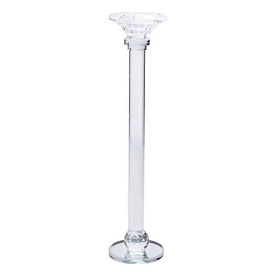 Yiwu Підсвічник скляний на тонкій ніжці 9×39 см прозорий декоративний підсвічник на стіл HP-4-9 Киев