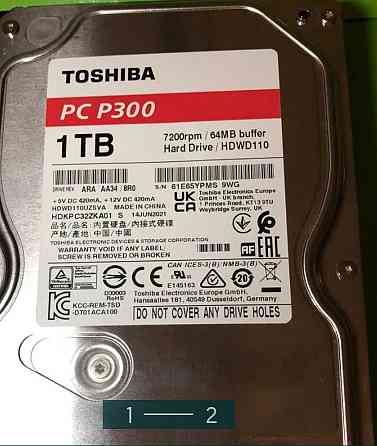 Жорсткий Диск HARD DRIVE TOSHIBA 1 TB Київ