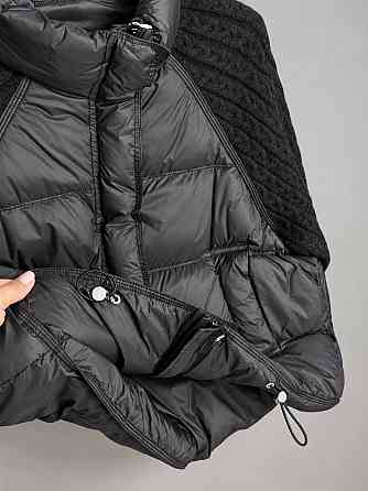 Куртка жіноча YZY 30790 пуховик oversize з в’язаними рукавами демісезонна one size, чорний, one size Київ
