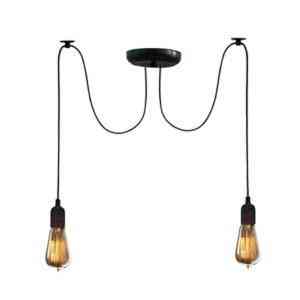 Подвесная люстра паук черная 2 лампы Е27 Spider NL 149-2 Одесса