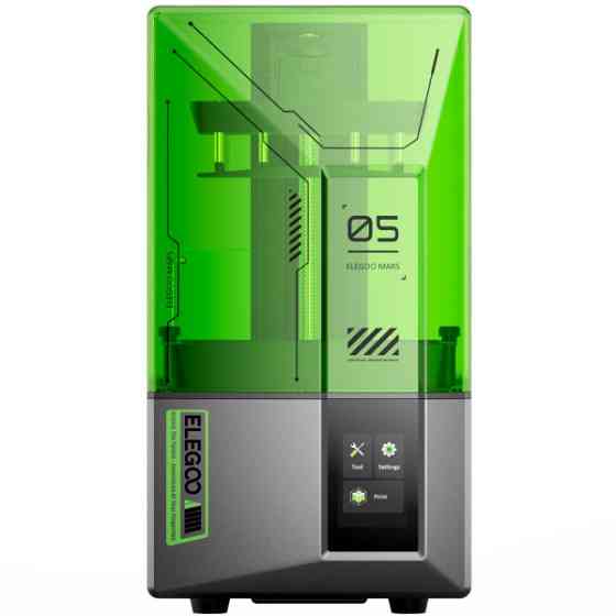 Друкарка 3D ELEGOO Mars 5 4K (LCD ±0.1 mm Chitubox MSLA 143х89х150 mm USB зелений) Київ