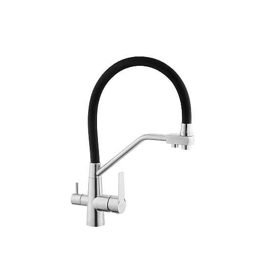 Змішувач для кухні з підключенням до фільтра Kroner KRP Edelstahl Klassisch - ESG03817BLK чорний Київ