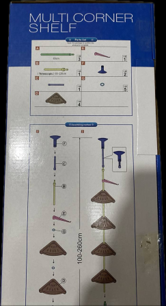 Кутова полиця для ванної кімнати Multi Corner Shelf 8012, 4 рівні, регульована висота, компактні розміри Одеса
