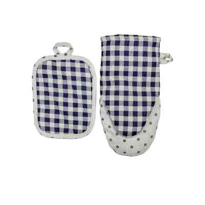 Кухонная прихватка Прованс Набор рукавица 29х15 и прихватка 15х20 Синяя клетка Синяя клетка (035696) Винница