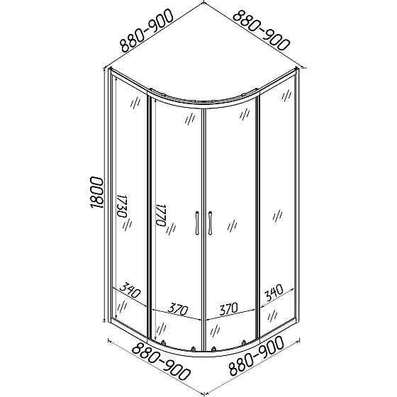 Душевая кабина полукруглая без поддона WISLA N90TS.Line BRAVO (1уп.) (000028395) Киев