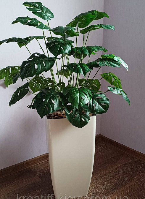 Штучний великий кущ монстери  із латексу Дніпро - фото 3