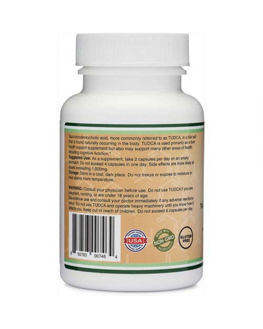 Таурорсодезоксихолевая кислота Double Wood TUDCA Tauroursodeoxycholic Acid 250 mg, 60 capsules Луцк - изображение 2