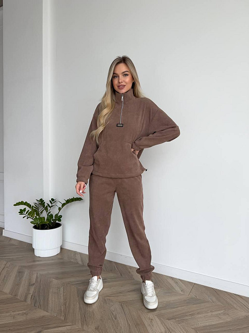 Женский стильный повседневный костюм двойка трикотажный ольвет Бежевий, 50/52 Одесса - изображение 4