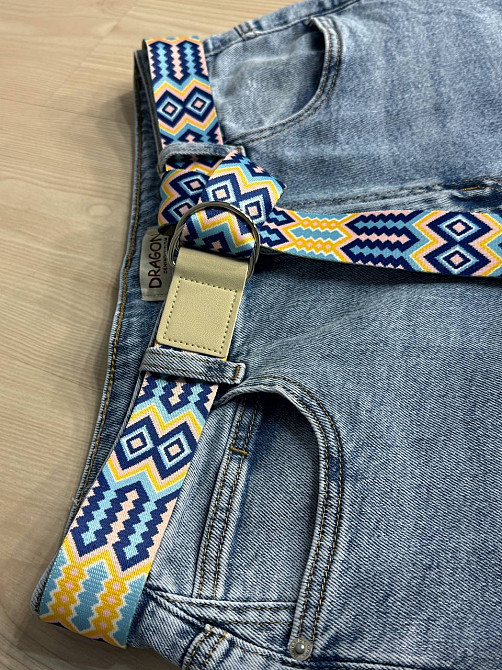 Джинси жіночі Dragon 8317 Mom Comfort Baggy з поясом стрейчеві блакитні, блакитний, 31, 31, 84 см, 108 см Київ - фото 7