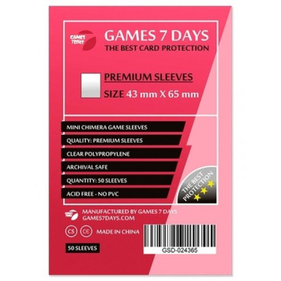 Протектор для карт Games 7 Days 43 х 65 мм, Mini Chimera, 50 шт (PREMIUM) (GSD-024365) Вінниця - фото 1
