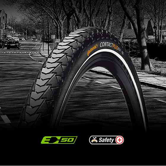 Покрышка Continental CONTACT Plus 28"x1.6, SafetyPlus Breaker, светоотражающая Киев