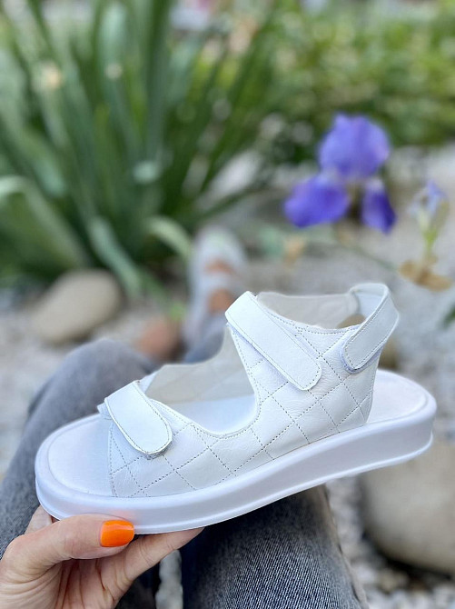 No brend Босоніжки жіночі 19-1 білі (літо, шкіра натуральна) (5087) 37р.38р.39р. 38 Коломия - фото 1