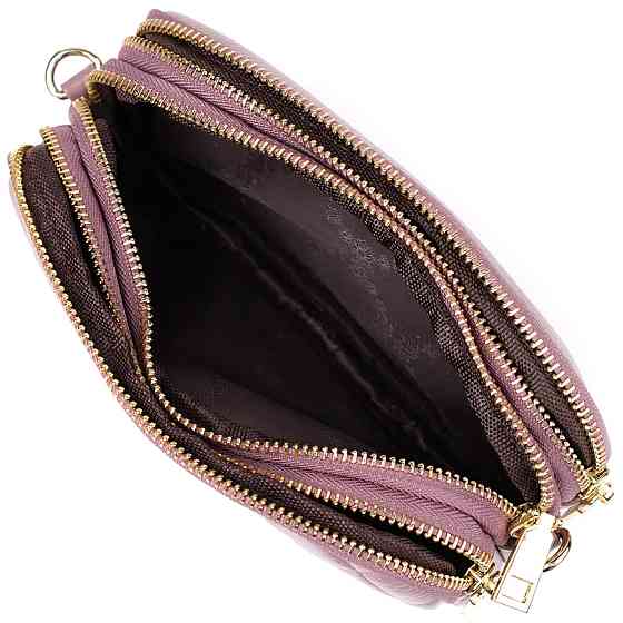 Жіноча сумка з натуральної шкіри з трьома секціями Пурпурний (Vintage) Київ