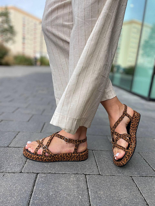Dino Vittorio Босоніжки замшеві жіночі леопардові літні / Босоніжки натуральна замша Dino Vitto Коломыя - изображение 3