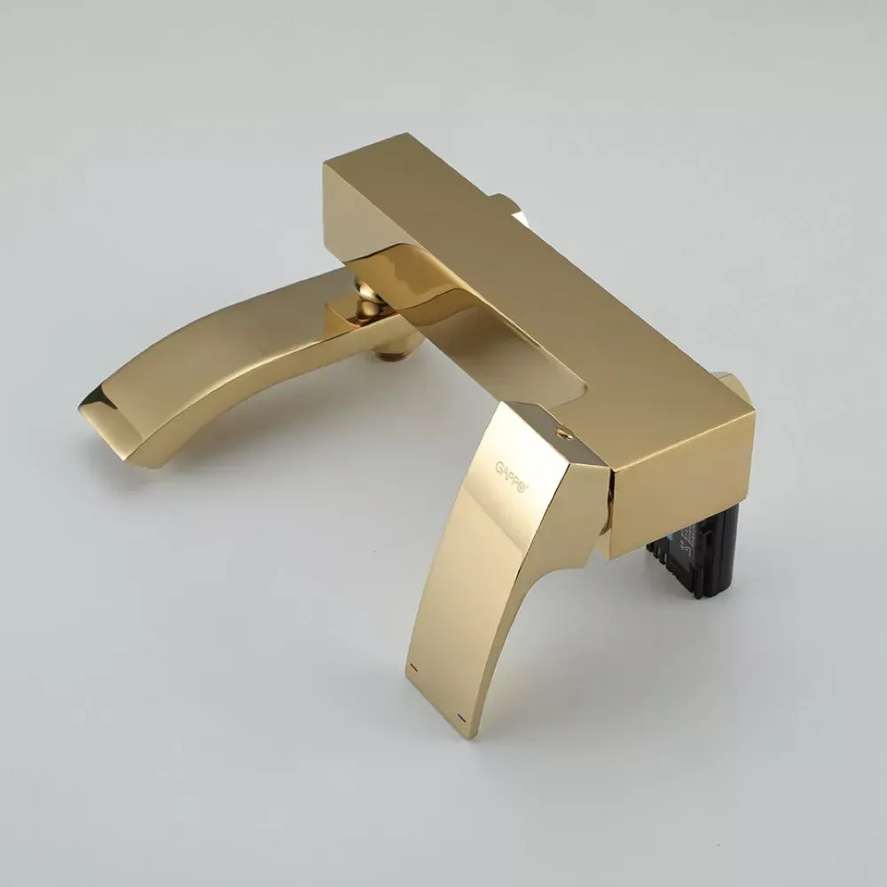 Змішувач для ванни з душовим гарнітуром GAPPO G3207-3 золото Київ - фото 4