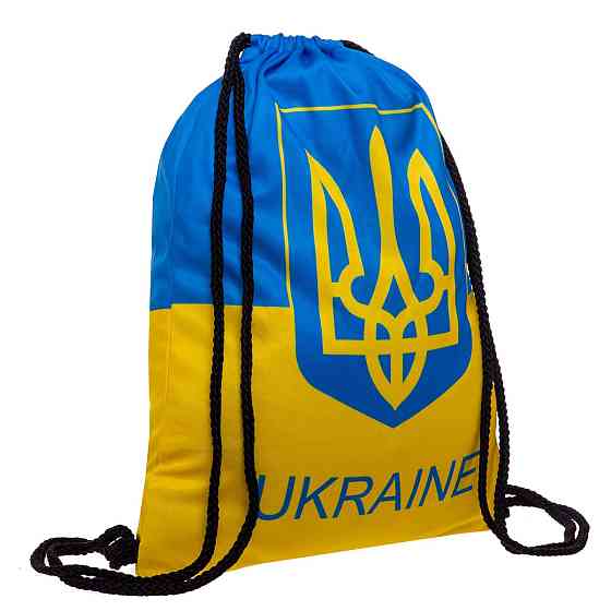 Рюкзак-мешок для обуви на затяжках UKRAINE 37х46 желто-голубой Киев