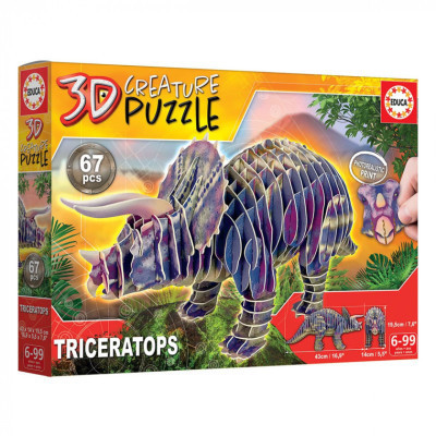 Пазл Educa 3D Трицератопс 67 елементів (6337223) Вінниця - фото 3