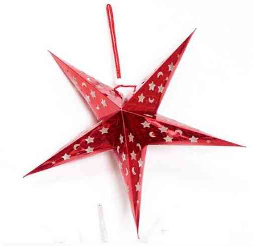 Объёмная звезда из бумаги 30 см красный Киев