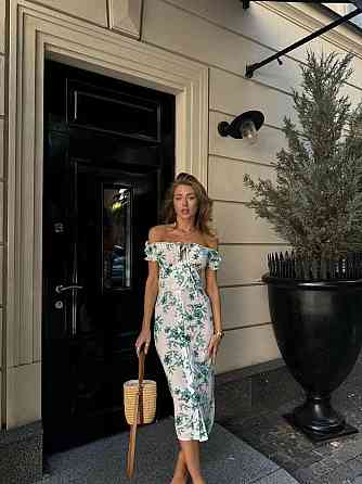 Жіноче стильне елегантне довге плаття зі штапелю Зелений, 46/48 Одеса