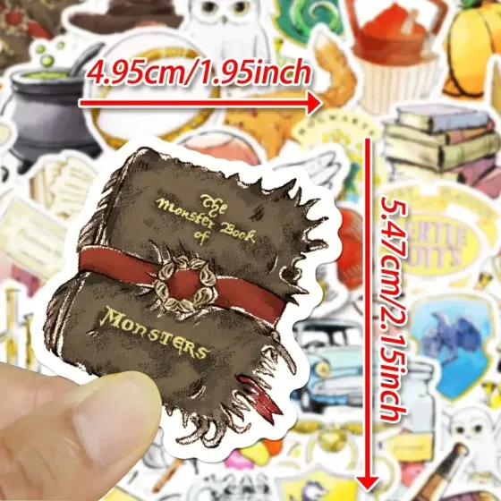 Набор 50 стикеров в стиле Гарри Поттера — водостойкие наклейки для декора Киев