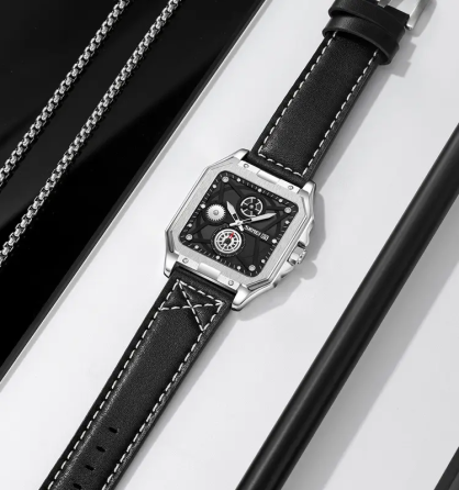 Часы мужские наручные классические Skmei 9330 (Серебристый с черным) Винница