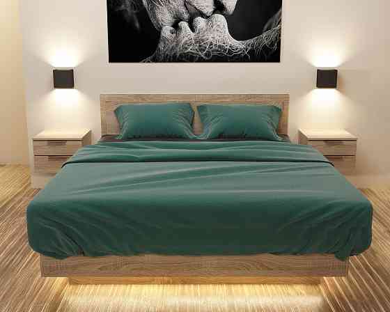 Кровать Кристалл №2 двуспальная, Дуб Сонома, 2035х1432х850 Львов