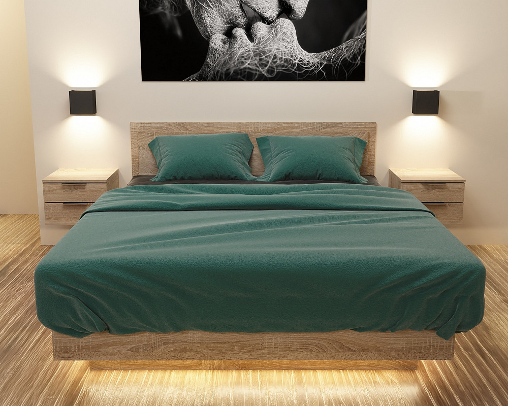 Кровать Кристалл №2 двуспальная, Дуб Сонома, 2035х1432х850 Львов - изображение 2