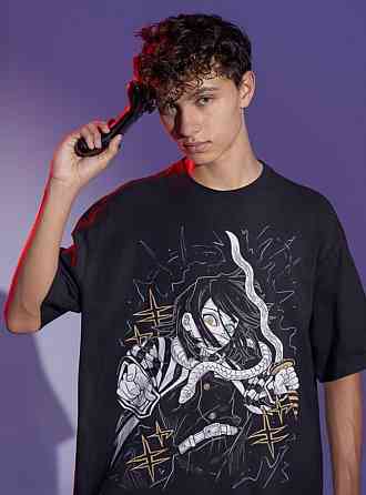 Футболка аниме Истребитель демонов оверсайз (S/M/L) Черний AnimeJ0974 Днепр