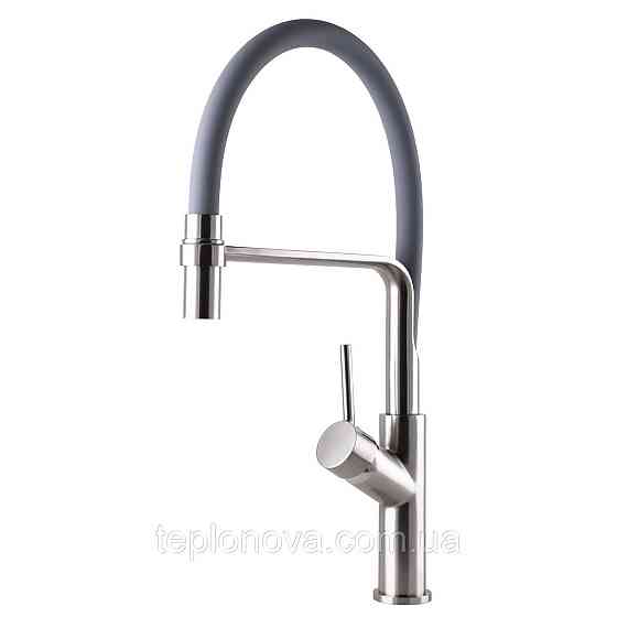 Смеситель для кухни Globus Lux DENVER Flex GDF-32-08-02 Сталь-Серый Гофроизлив, латунь Черновцы