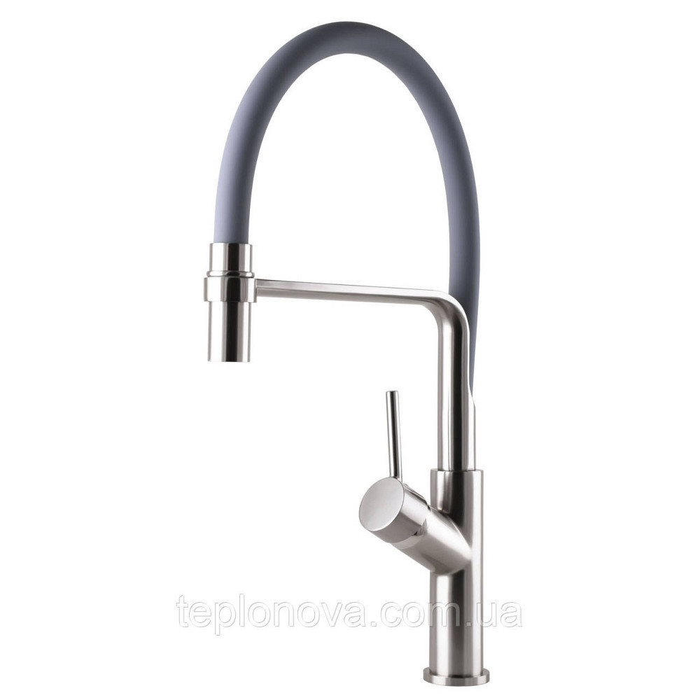 Змішувач для кухні Globus Lux DENVER Flex GDF-32-08-02 Сталь-Сірий Гофроїзлив, латунь Чернівці - фото 5