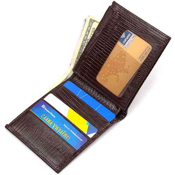 Зручне чоловіче портмоне із натуральної фактурної шкіри CANPELLINI 21869 Коричневий Київ