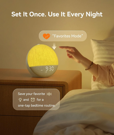 Будильник Dreamegg Sunrise 2, 29 звуків, генератор білого шуму, нічник 10 кольорів, 20 рівнів яскравості, будильник-світанок Київ