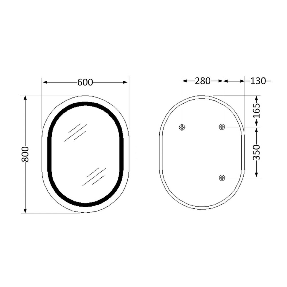 Дзеркало Qtap Gemini 600х800 з LED-підсвіткою Touch, з антизапотіванням, з димером, рев. темп. кольору (3000-6500K) Reverse Київ - фото 2