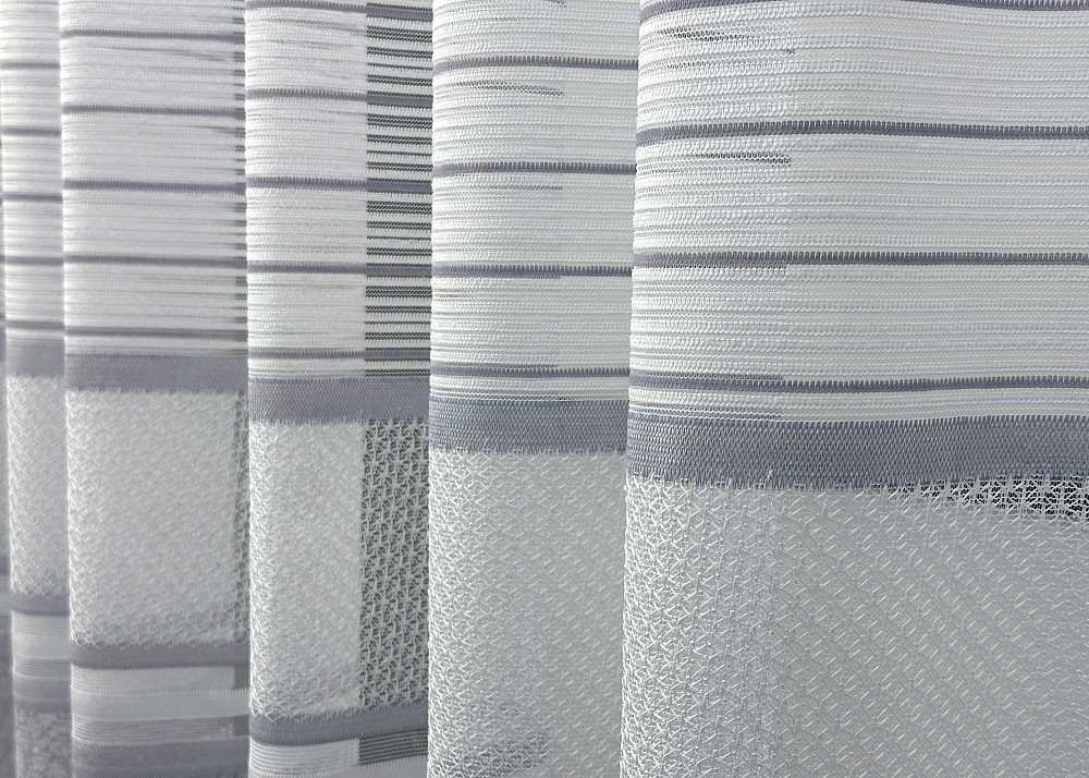 Короткий тюль VR-Textil 1953т Жакард Білий з сірим 190х120 см (49-336) Київ - фото 4