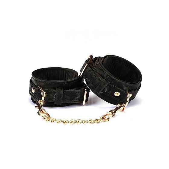 Наручники Liebe Seele Boudoir Amor Wrist Cuffs Black, з’єднувальний ланцюжок на карабінах Sex Aura Київ