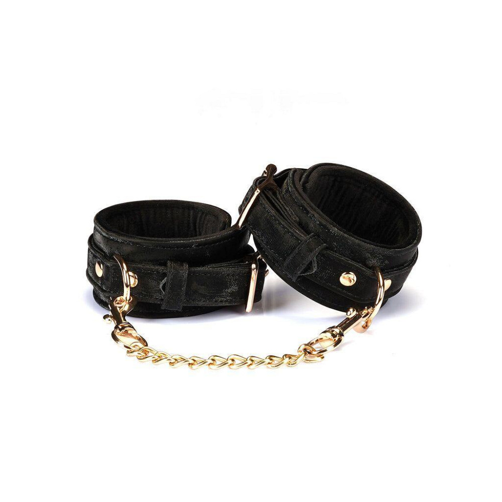Наручники Liebe Seele Boudoir Amor Wrist Cuffs Black, з’єднувальний ланцюжок на карабінах Sex Aura Київ - фото 1