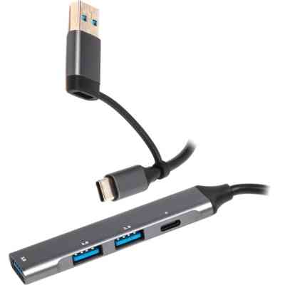 Концентратор Maxxter USB-C + USB-A to 1xUSB 3.0 + 2xUSB 2.0 + 1xUSB-C (HU3C-4P1CN-01) Винница
