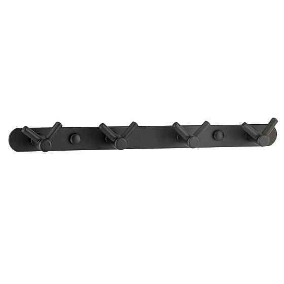 Планка з гачками Globus Lux BS8435-4 чорна матова SUS304 Київ