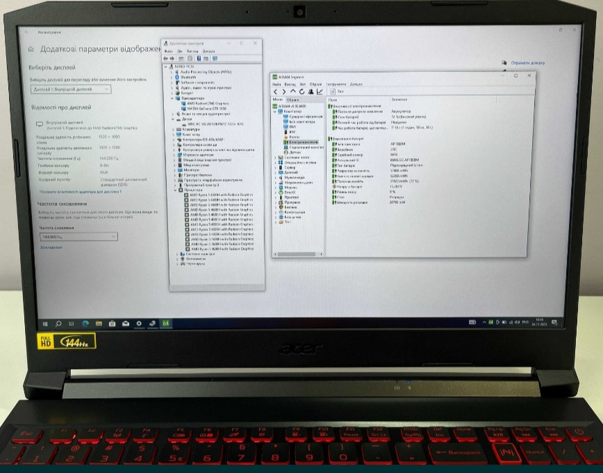 Acer Nitro 5 15,6"144Hz Ryzen 5 4600H GTX 1650 4Gb SSD 512Gb RAM Ноутбук Київ - фото 8