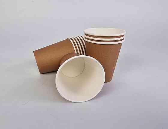 Паперові склянки кольорові 175 мл "КОРИЧЕНОВИЙ БІЛИЙ" Маестро (50 шт.) Харків