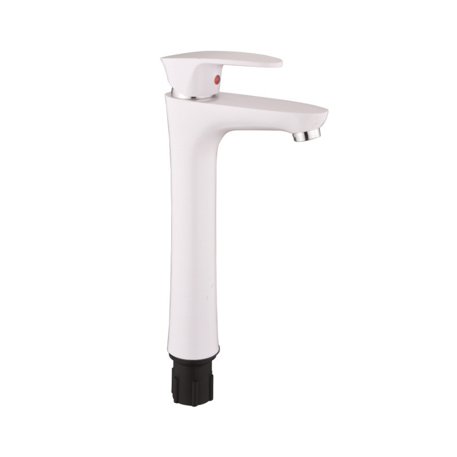 Змішувач для умивальника Plamix Cezar-001 HIGH SET White висота 29 см (з підведенням) з термопластика (PM0663) Чернівці - фото 2