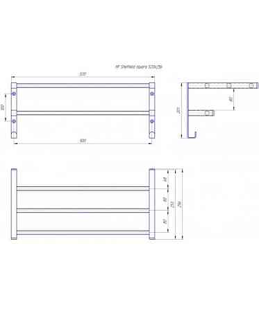 Полиця для рушників настінна профільна HF Sheffield 520x256 white mat Київ
