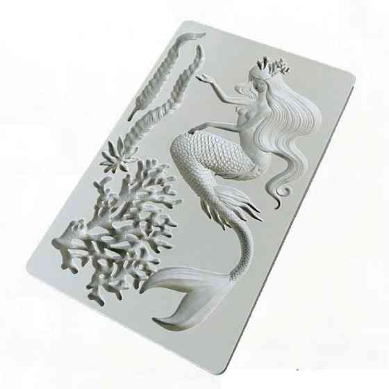 Молд силиконовый Русалка 19,8 на 12,5см серый Киев