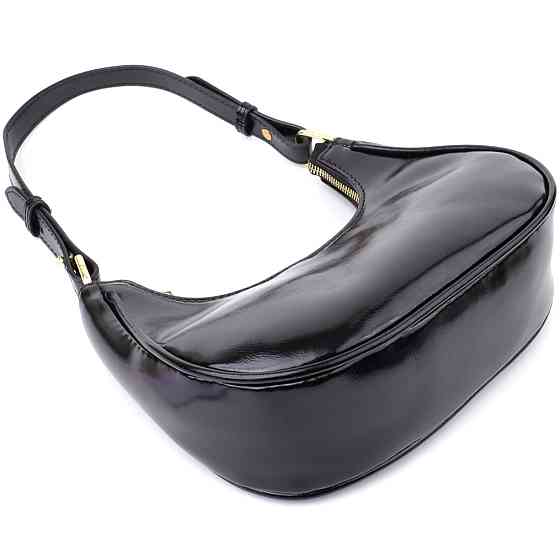 Лакова сумка на плече з екошкіри Vintage sale_15150 Чорний Київ