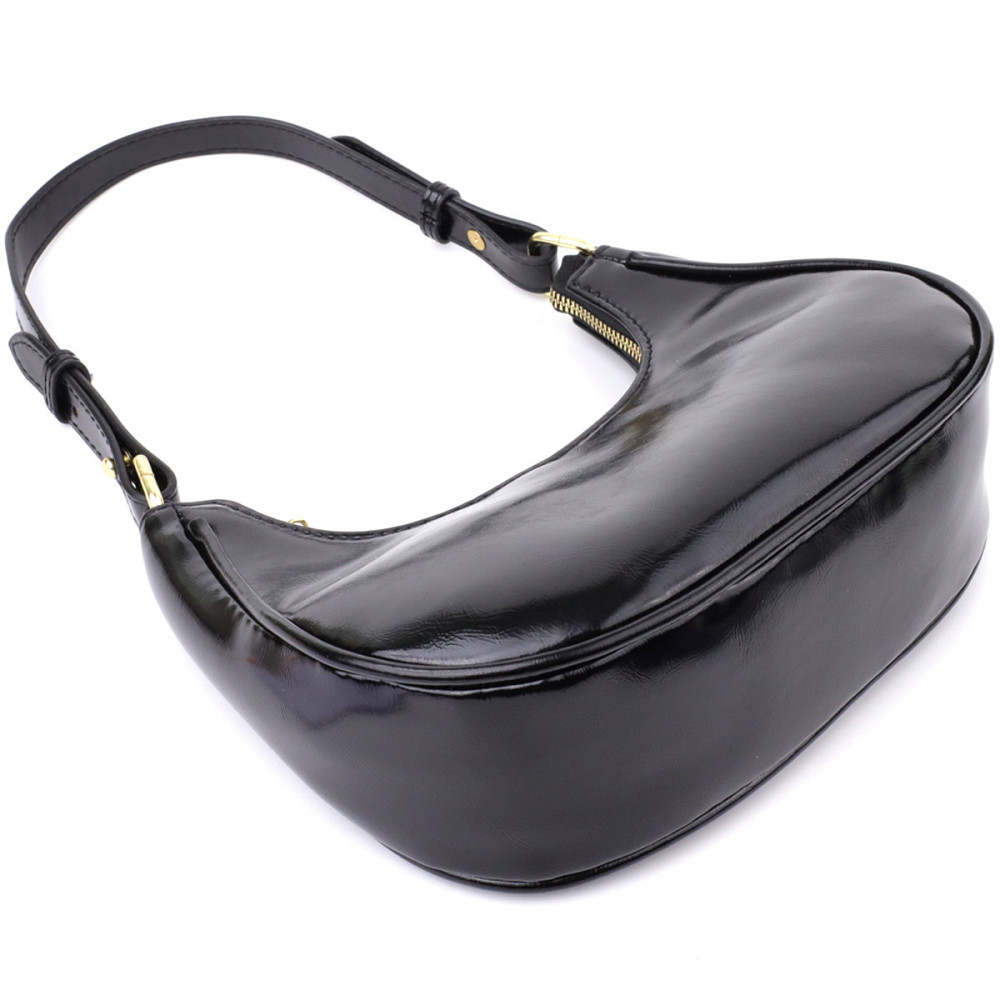 Лакова сумка на плече з екошкіри Vintage sale_15150 Чорний Київ - фото 4