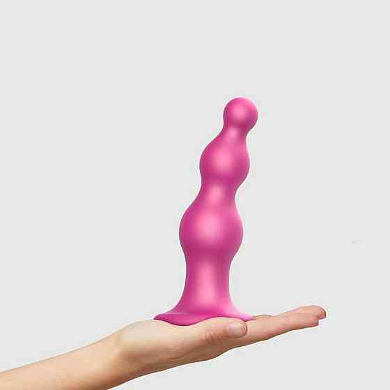 Насадка для страпона Strap-On-Me Dildo Plug Beads Framboise Metallic XL Sex Aura Київ