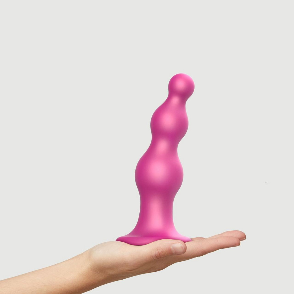 Насадка для страпона Strap-On-Me Dildo Plug Beads Framboise Metallic XL Sex Aura Київ - фото 2