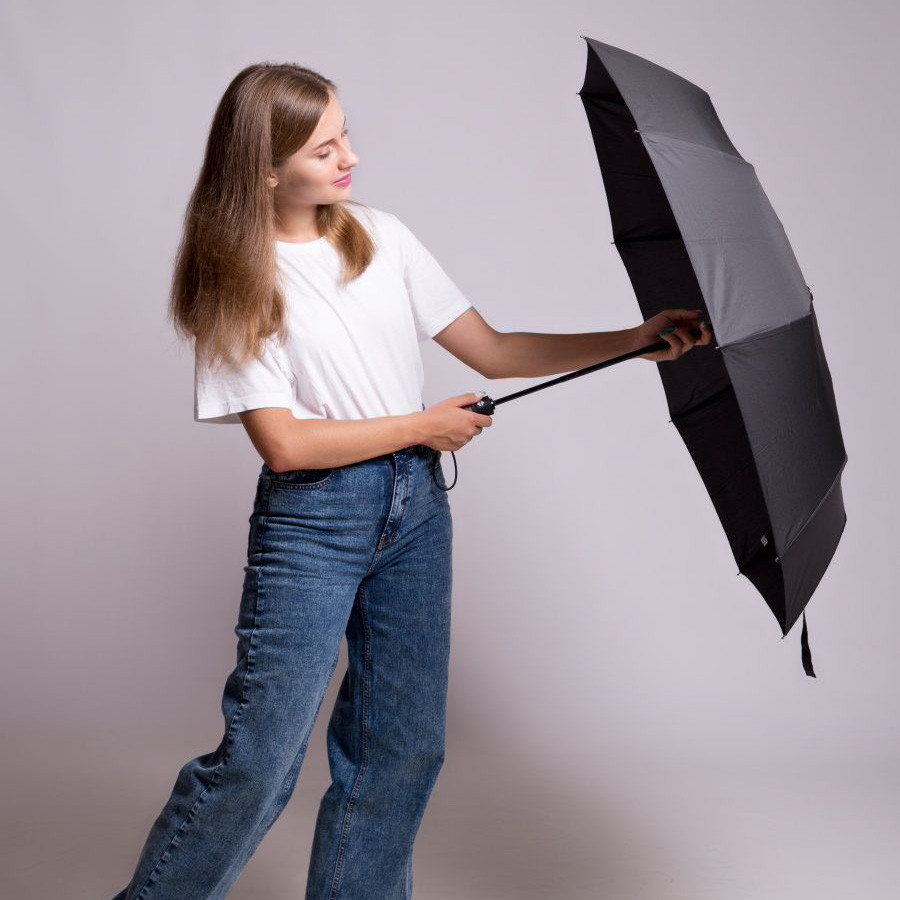 Зонтик премиум качества - Автоматический, мужской укреплённый зонт с деревянной ручкой GP-34 Киев - изображение 7